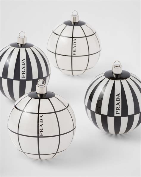 prada christmas decoration|White/black Glass Christmas Ornament Set .